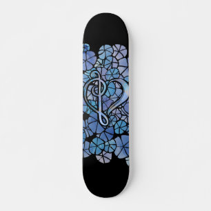Bass Treble Clef Note Music Heart Liebe Skateboard