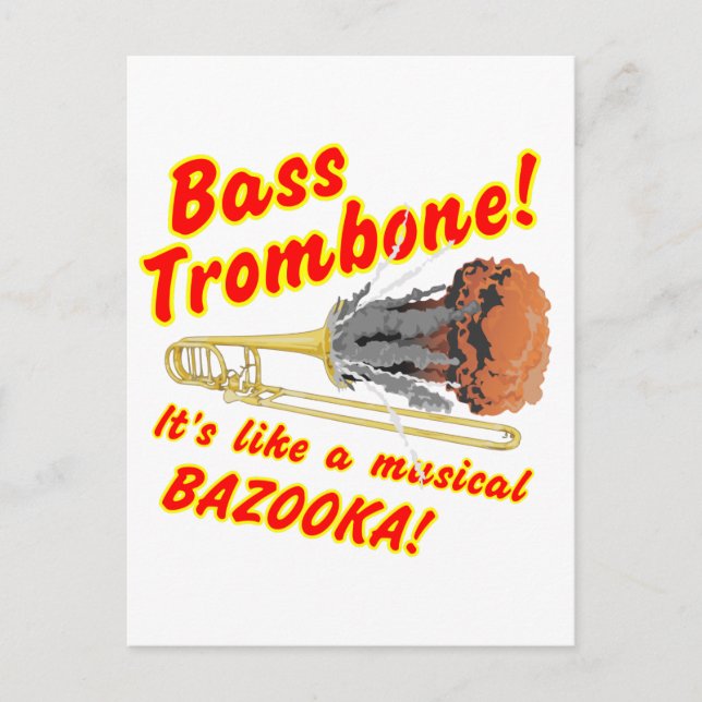 Bass Trombone Musical Bazooka Postkarte (Vorderseite)