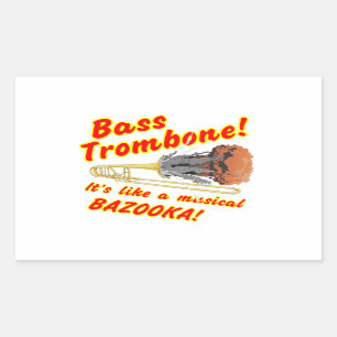 Bass-Trombone-MusicalBazooka Rechteckiger Aufkleber