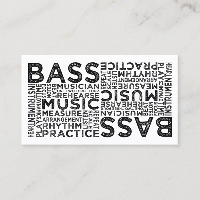 Bass Typografie Visitenkarte (Vorderseite)