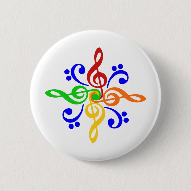Bass-- u. dreifacher Clef-Entwurf Button (Vorderseite)