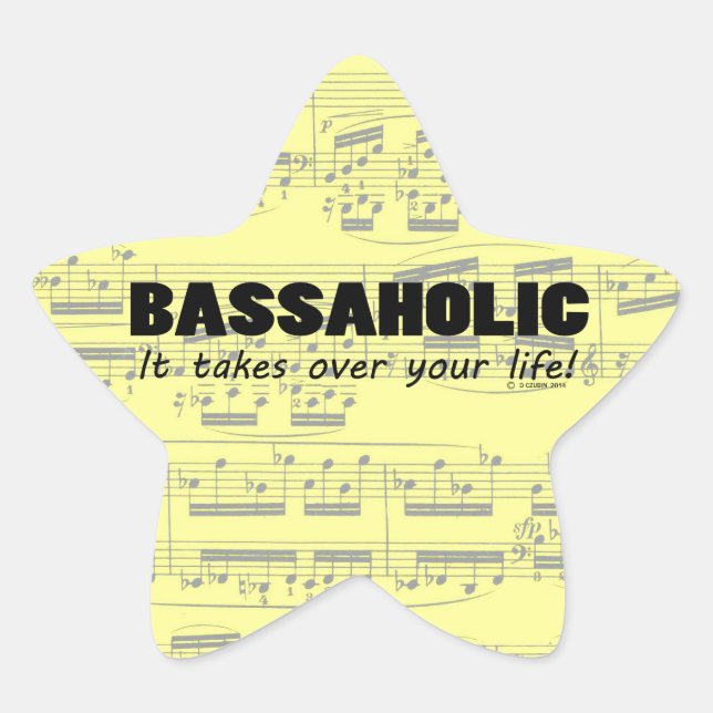 Bassaholic Life Star Sticker (Vorderseite)