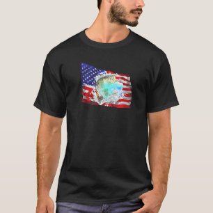 Bassangeln Fisch USA Amerikanische Flagge Patrioti T-Shirt