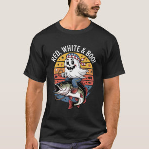 Bassangeln Halloween Patriotisch Oktober Herbst Fi T-Shirt