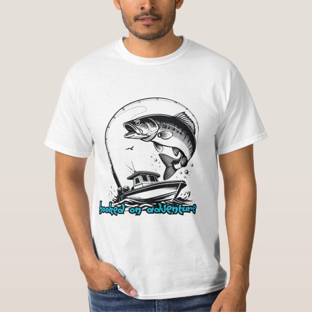 Bassangeln "Hookon Adventure" T - Shirt (Vorderseite)