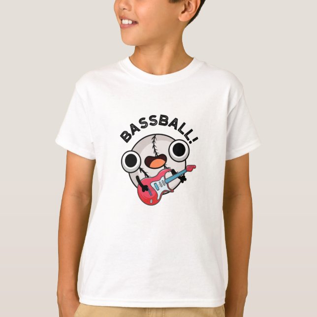 Bassball Funny Baseball Bass Gitarrist Pun T-Shirt (Vorderseite)