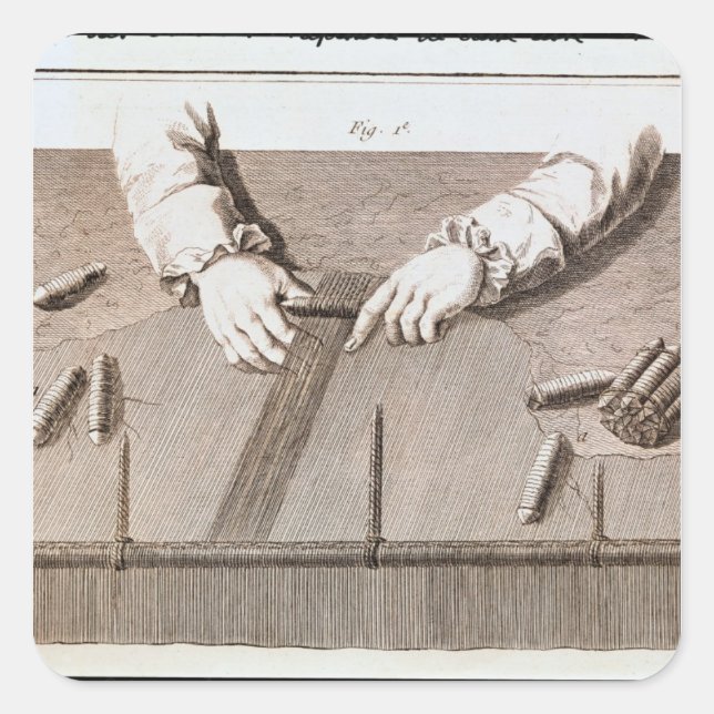 Basse-Lisse Technik am Gobelins-Wandteppich Quadratischer Aufkleber (Vorderseite)