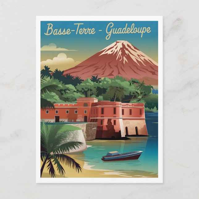 Basse-Terre Guadeloupe Vintag Postkarte (Vorderseite)