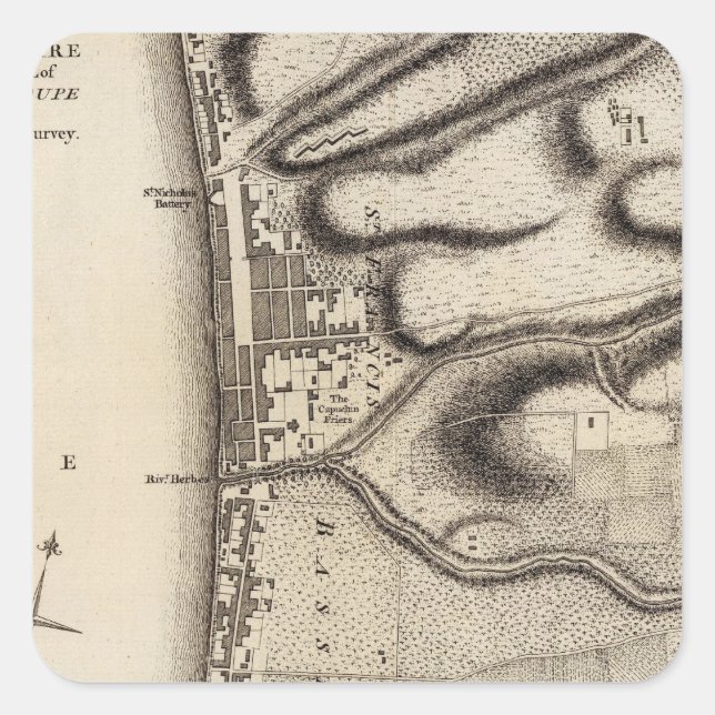 Basse Terre Quadratischer Aufkleber (Vorderseite)