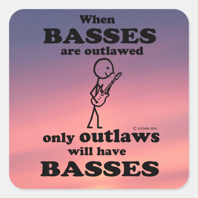 Basses Outlade Square Sticker (Vorderseite)