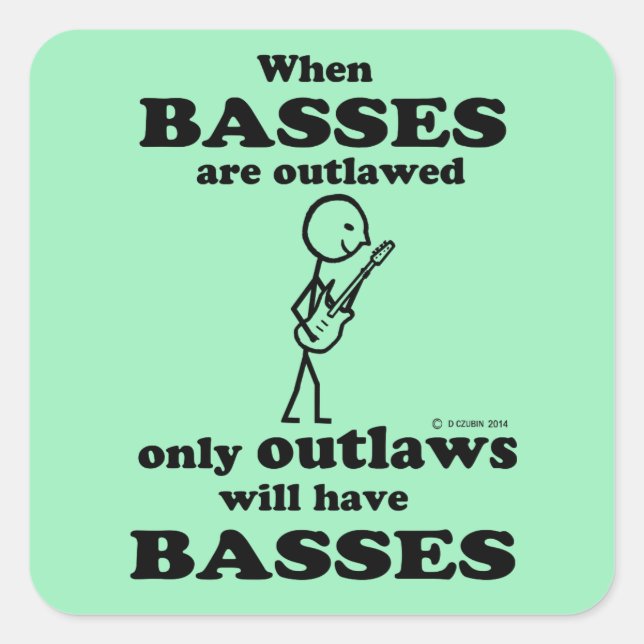 Basses Outlade Square Sticker (Vorderseite)