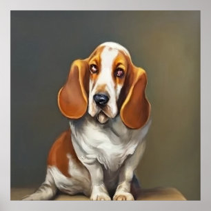 Basset Artesien Normand - Dog Portrait Poster