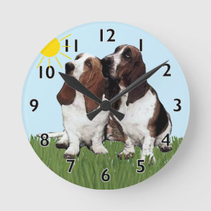 Basset-Buddhismus-Uhr Runde Wanduhr