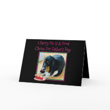 Basset & Cherry Pie On Funny Father's Day Card