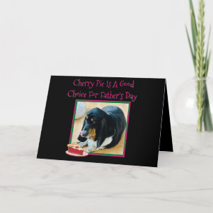 Basset & Cherry Pie On Funny Father's Day Card Karte