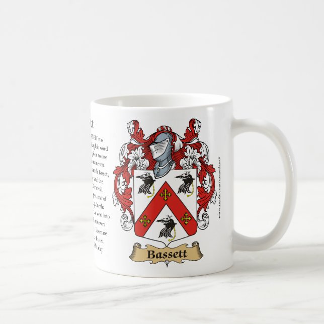 Basset, der Ursprung, die Bedeutung und das Wappen Kaffeetasse (Rechts)