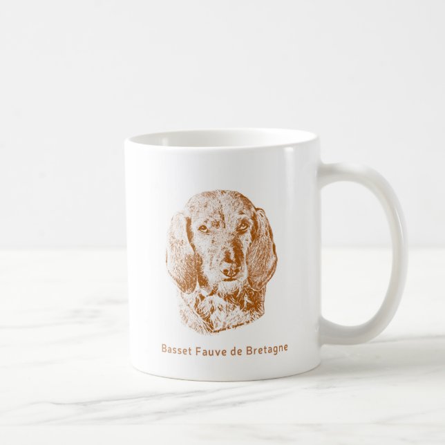 Basset Fauve de Bretagne Zeichne in Rot Tasse (Rechts)
