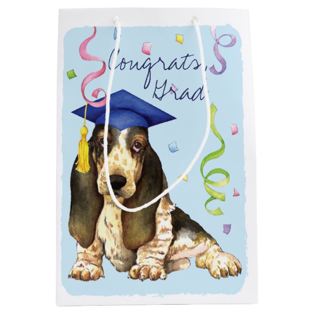 Basset Graduate Mittlere Geschenktüte (Vorderseite)