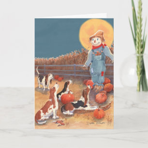 Basset Halloween Card Karte