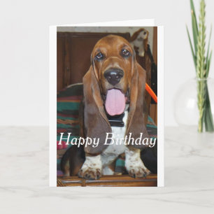 Basset Happy Birthday Card Karte