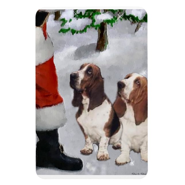 Basset Hop mit Weihnachten Magnet (Vertikal)