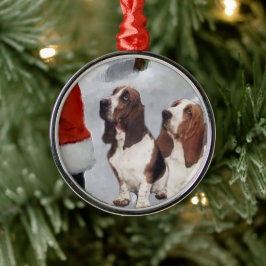 Basset Hop mit Weihnachten Ornament Aus Metall