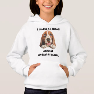 Basset Hound 100 Tage der Schule Hoodie