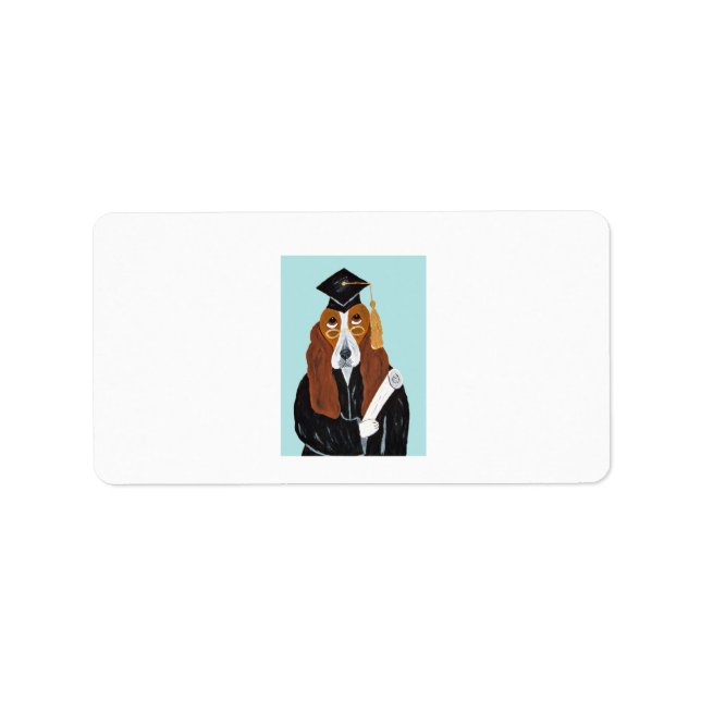 Basset Hound Absolvent Adressaufkleber (Vorne)
