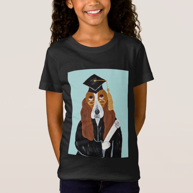 Basset Hound Absolvent T-Shirt (Vorderseite)