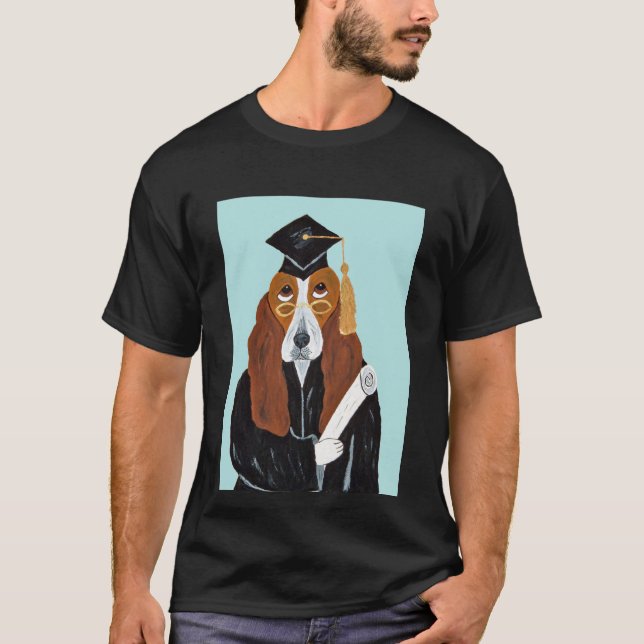 Basset Hound Absolvent T-Shirt (Vorderseite)