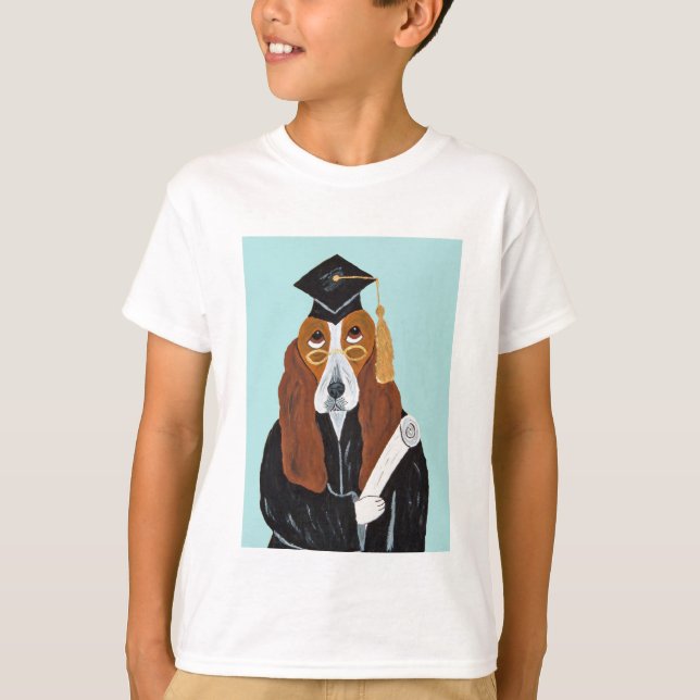 Basset Hound Absolvent T-Shirt (Vorderseite)