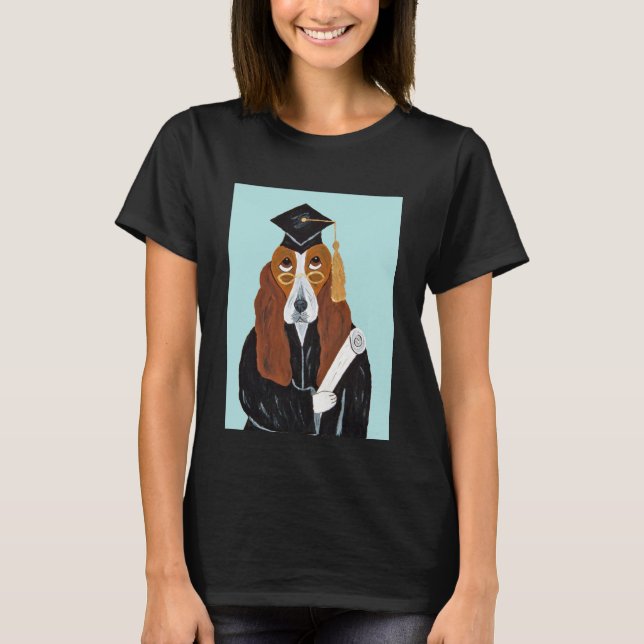 Basset Hound Absolvent T-Shirt (Vorderseite)