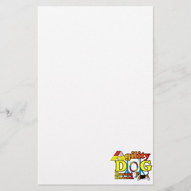 Basset_Hound_Agility Briefpapier (Vorderseite)