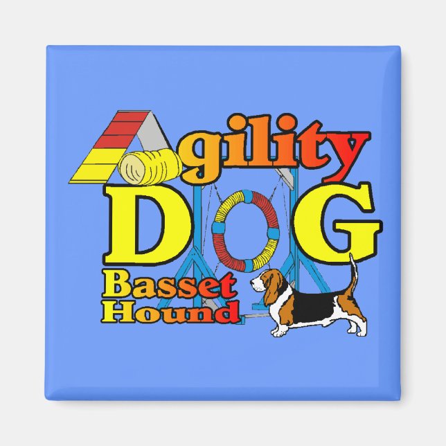 Basset Hound Agility Geschenke Magnet (Vorne)