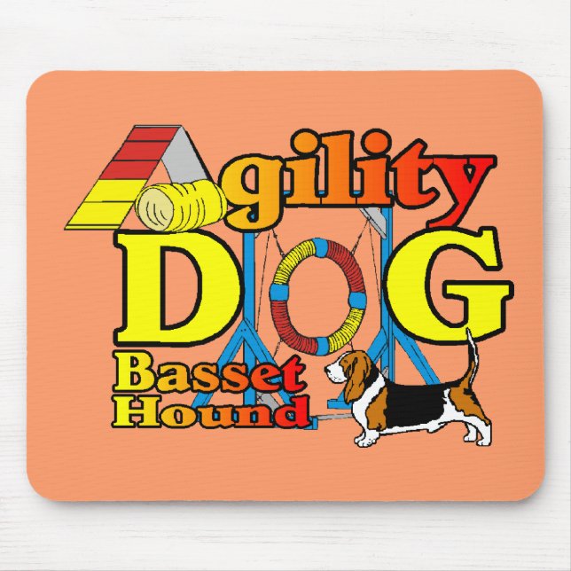 Basset Hound Agility Geschenke Mousepad (Vorne)