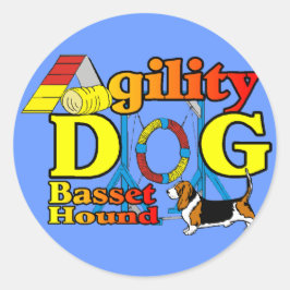 Basset Hound Agility Geschenke Runder Aufkleber