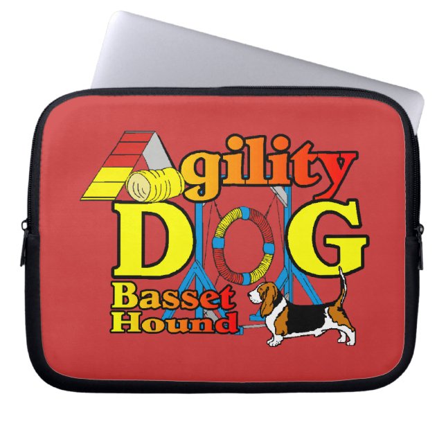 Basset_Hound_Agility Laptopschutzhülle (Vorderseite)