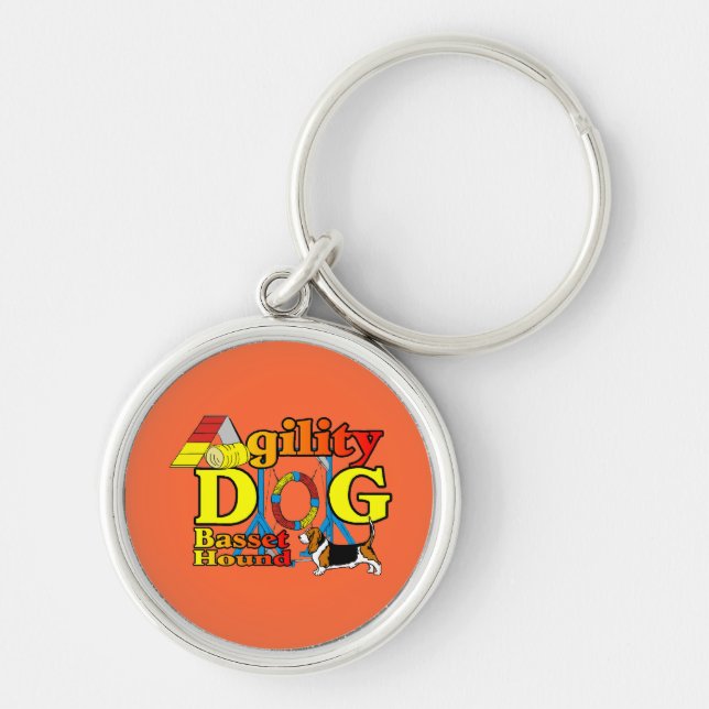 Basset_Hound_Agility Schlüsselanhänger (Vorne)