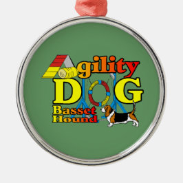Basset_Hound_Agility Silbernes Ornament