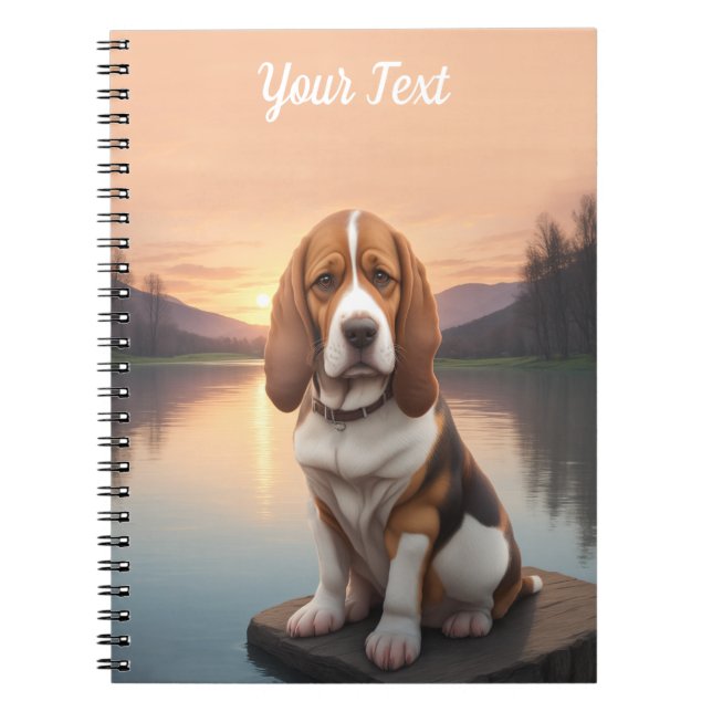 Basset Hound am See Notizblock (Vorderseite)