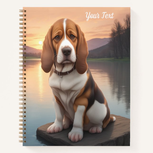 Basset Hound am See Notizbuch (Vorderseite)
