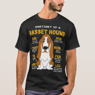 Basset Hound Anatomie Lustiger Hund Mama Papa Süße T-Shirt