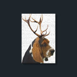 Basset Hound and Antlers Leinwanddruck<br><div class="desc">Haustiere</div>