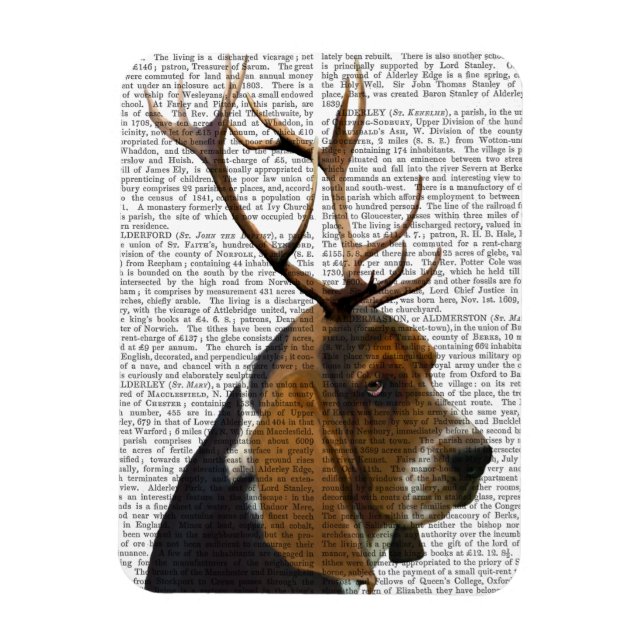 Basset Hound and Antlers Magnet (Vertikal)