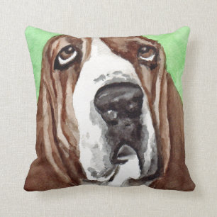 Basset Hound-Aquarell-Kunst Kissen