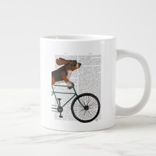 Basset Hound auf dem Fahrrad Jumbo-Tasse