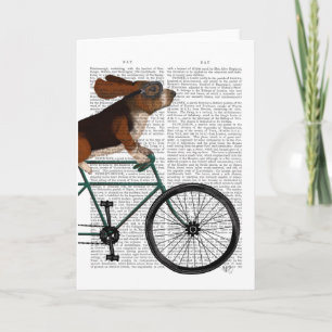 Basset Hound auf dem Fahrrad Karte