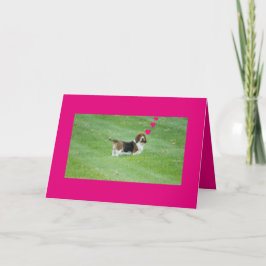 Basset Hound auf der Grußkarte "Vermisstes Du" Karte