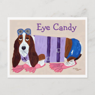 Basset Hound Augenschmaus Feiertagspostkarte