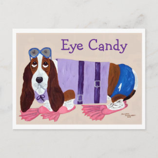 Basset Hound Augenschmaus Feiertagspostkarte